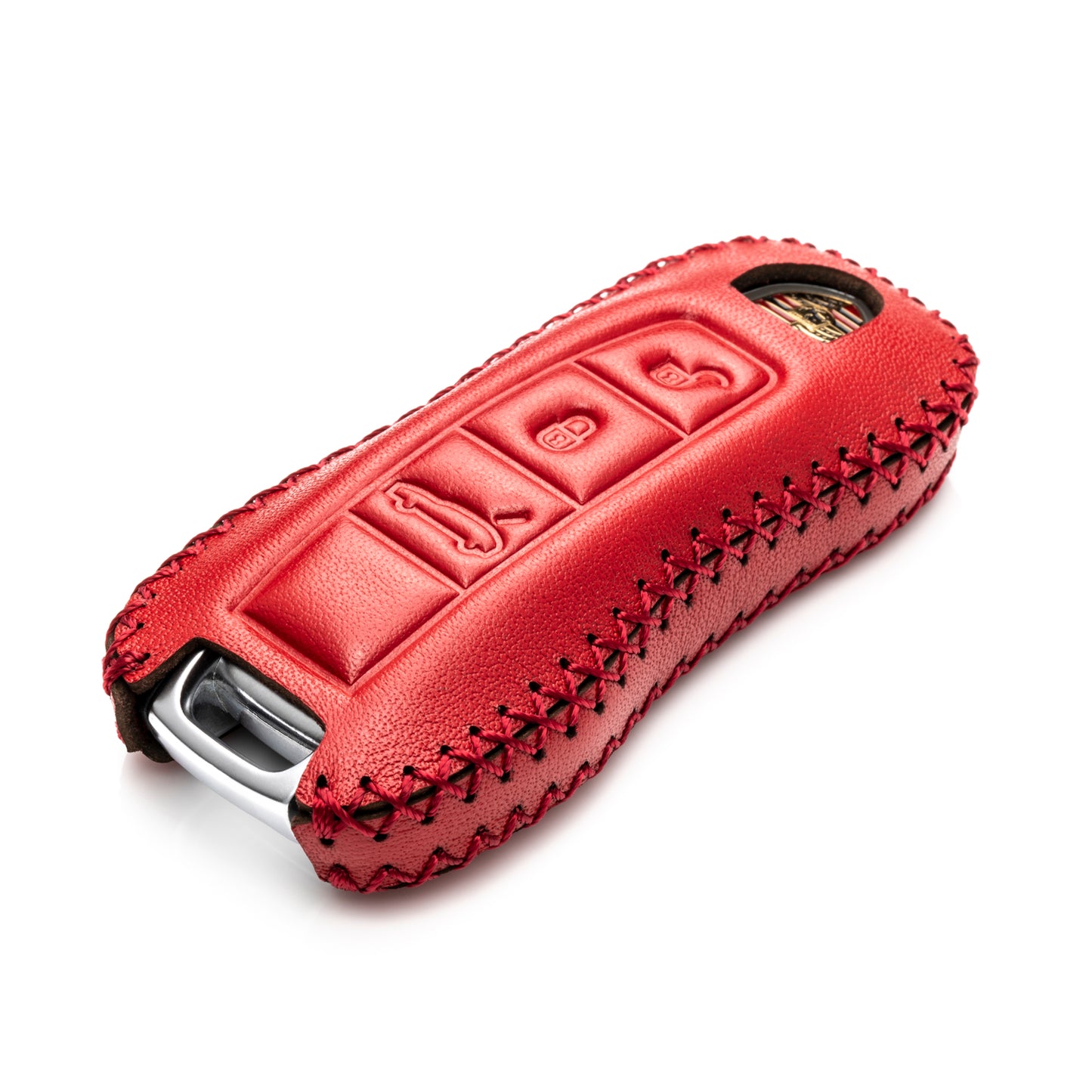Vitodeco Leather Key Fob Case Compatible for 2020-2025 Porsche Cayenne, Macan, Panamera, 718, 911, 3-Button