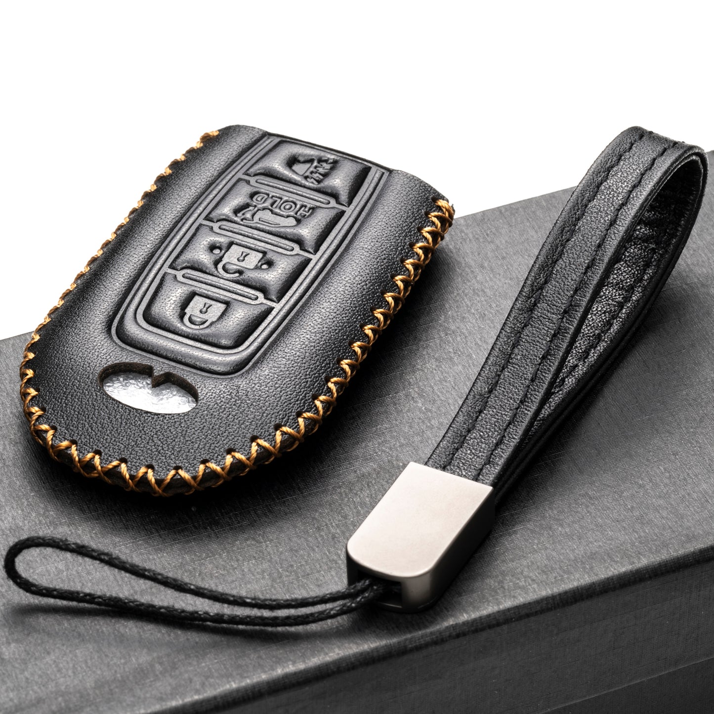 Vitodeco Leather Key Fob Case Compatible for 2018-2025 Infiniti QX60, QX50, 2022-2023 Infiniti Q50, Q60, 2023-2025 Infiniti QX55, 4-Button