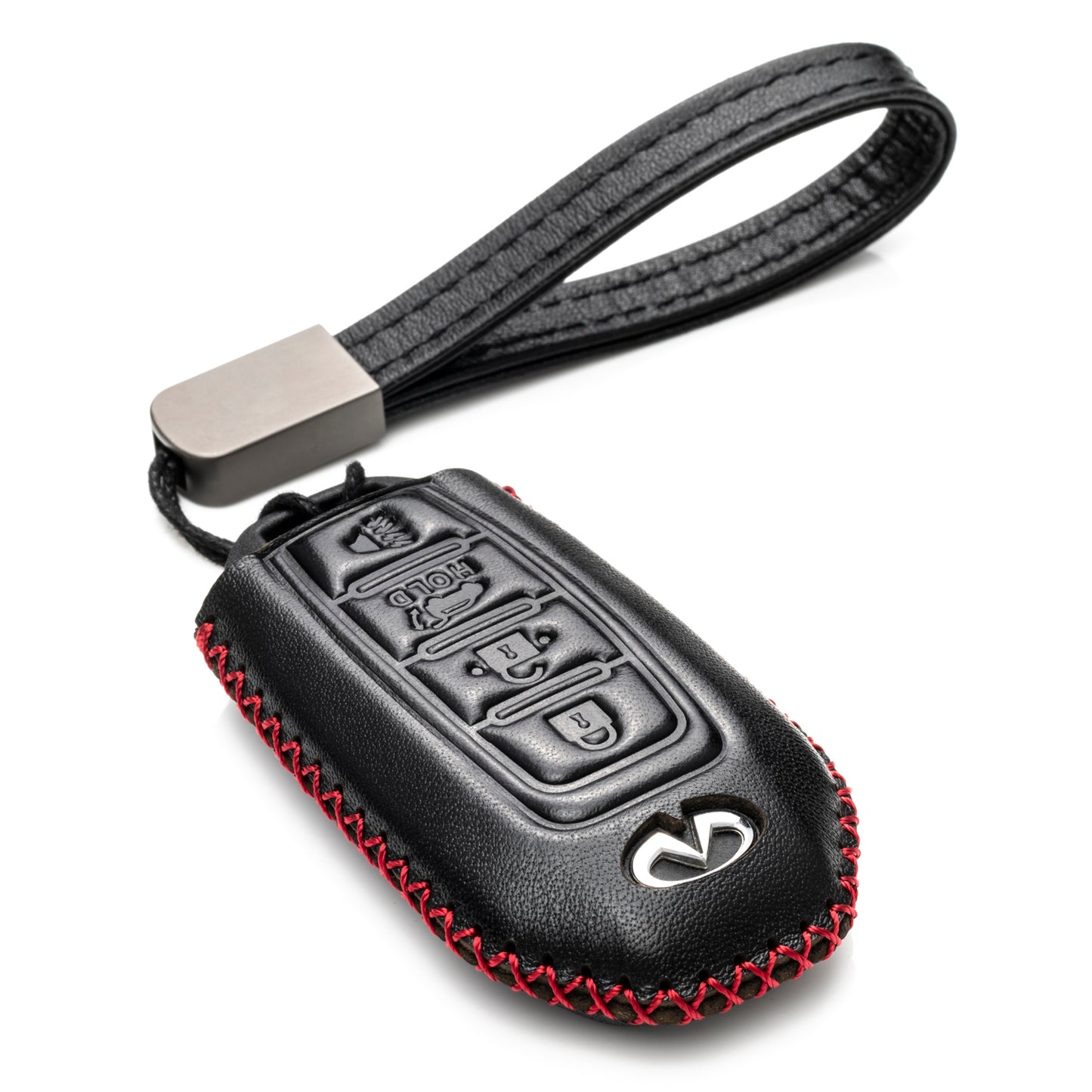 Vitodeco Leather Key Fob Case Compatible for 2018-2025 Infiniti QX60, QX50, 2022-2023 Infiniti Q50, Q60, 2023-2025 Infiniti QX55, 4-Button