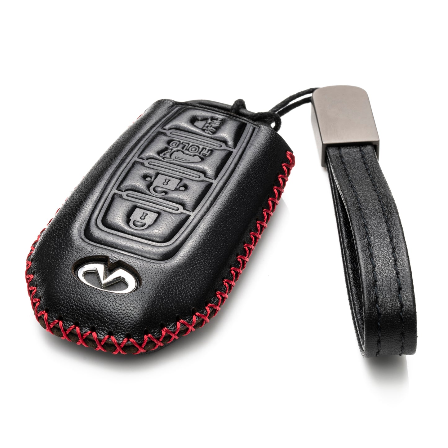 Vitodeco Leather Key Fob Case Compatible for 2018-2025 Infiniti QX60, QX50, 2022-2023 Infiniti Q50, Q60, 2023-2025 Infiniti QX55, 4-Button