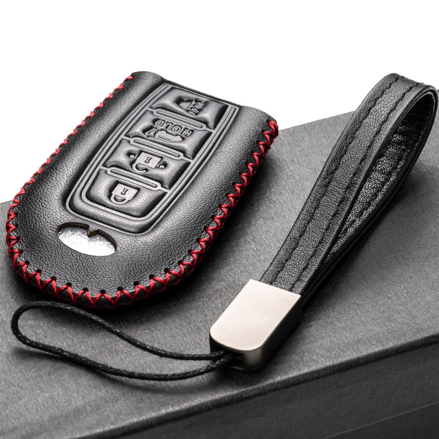 Vitodeco Leather Key Fob Case Compatible for 2018-2025 Infiniti QX60, QX50, 2022-2023 Infiniti Q50, Q60, 2023-2025 Infiniti QX55, 4-Button