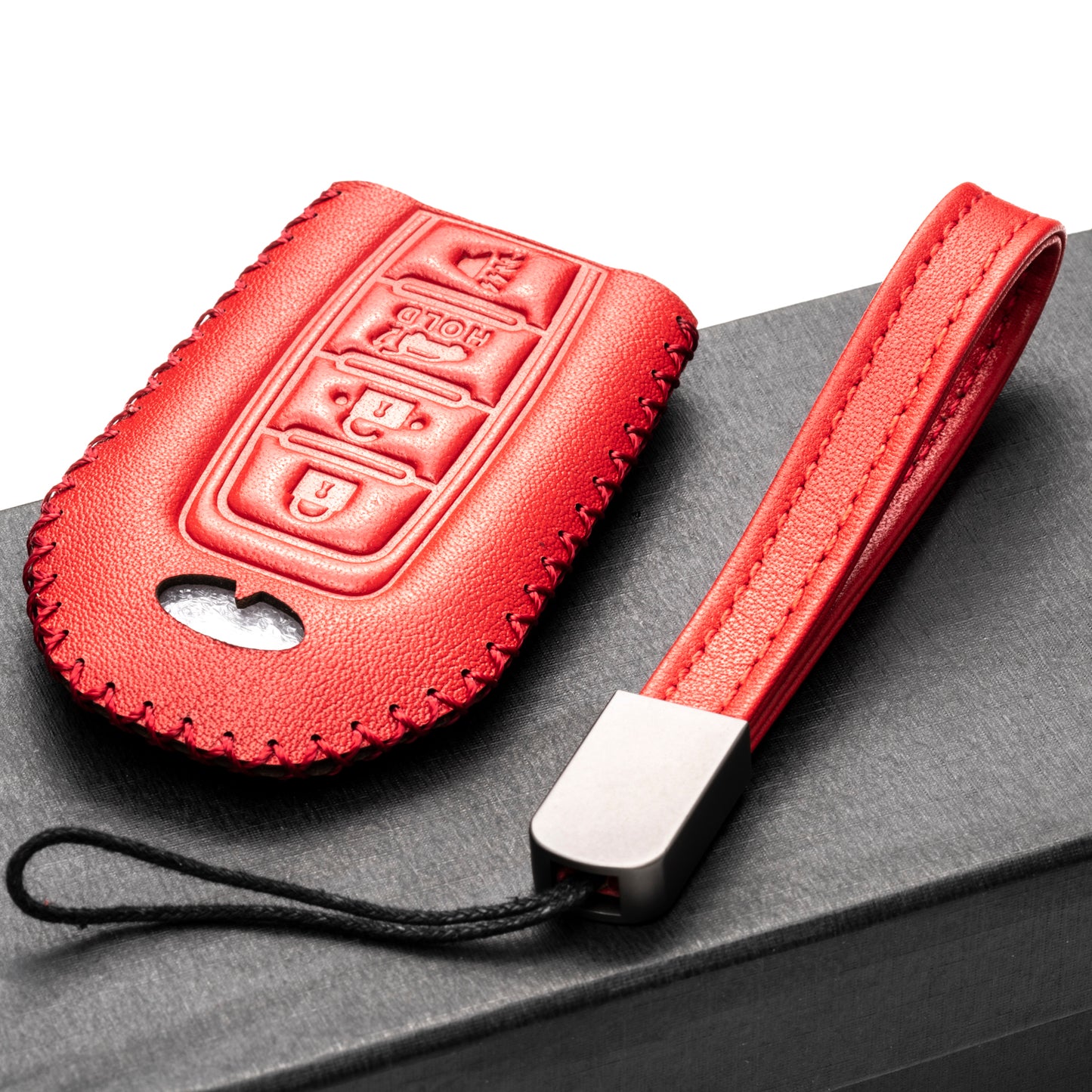 Vitodeco Leather Key Fob Case Compatible for 2018-2025 Infiniti QX60, QX50, 2022-2023 Infiniti Q50, Q60, 2023-2025 Infiniti QX55, 4-Button