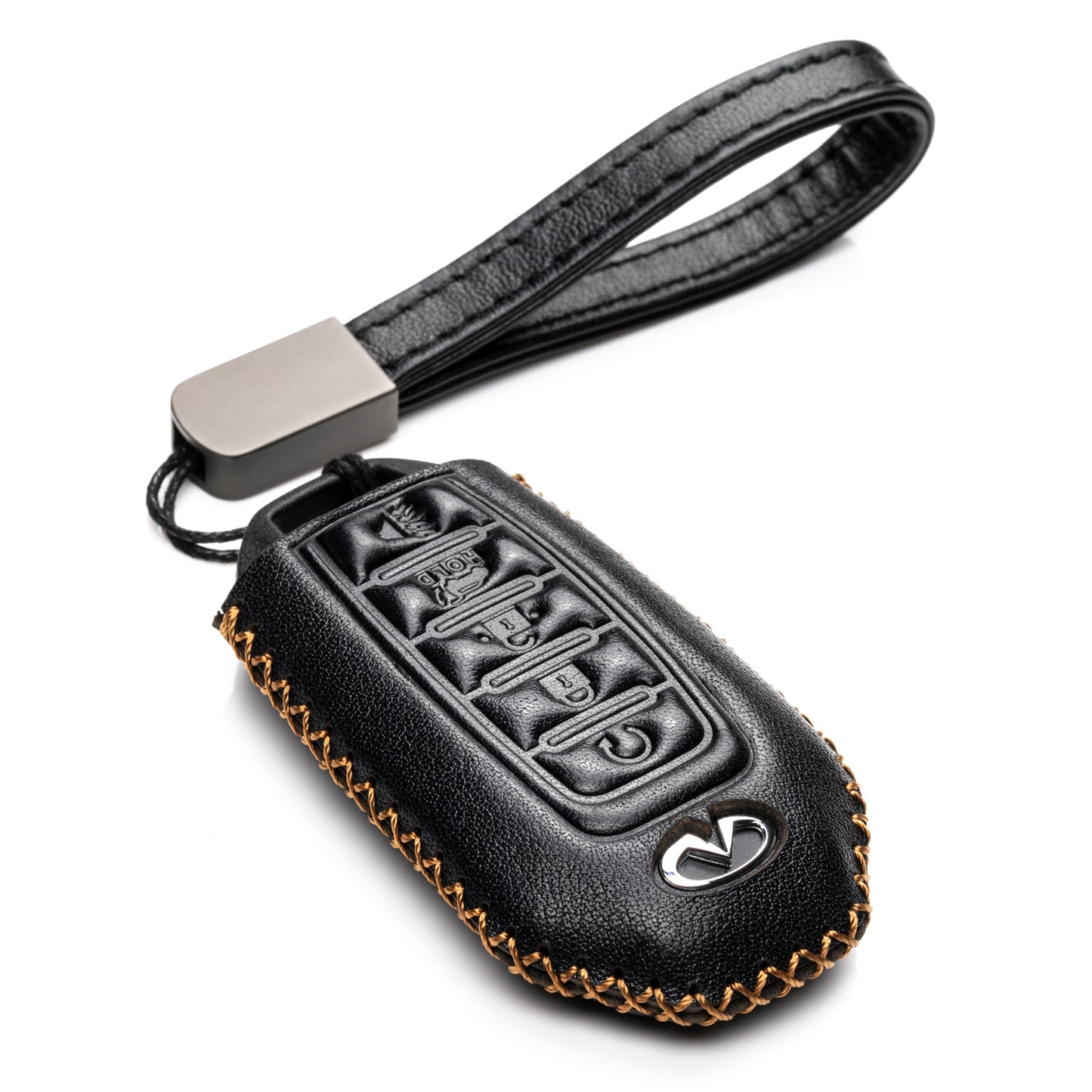 Vitodeco Leather Key Fob Case Compatible for 2018-2025 Infiniti QX60, QX50, 2022-2023 Infiniti Q50, Q60, 2023-2025 Infiniti QX55, 4-Button