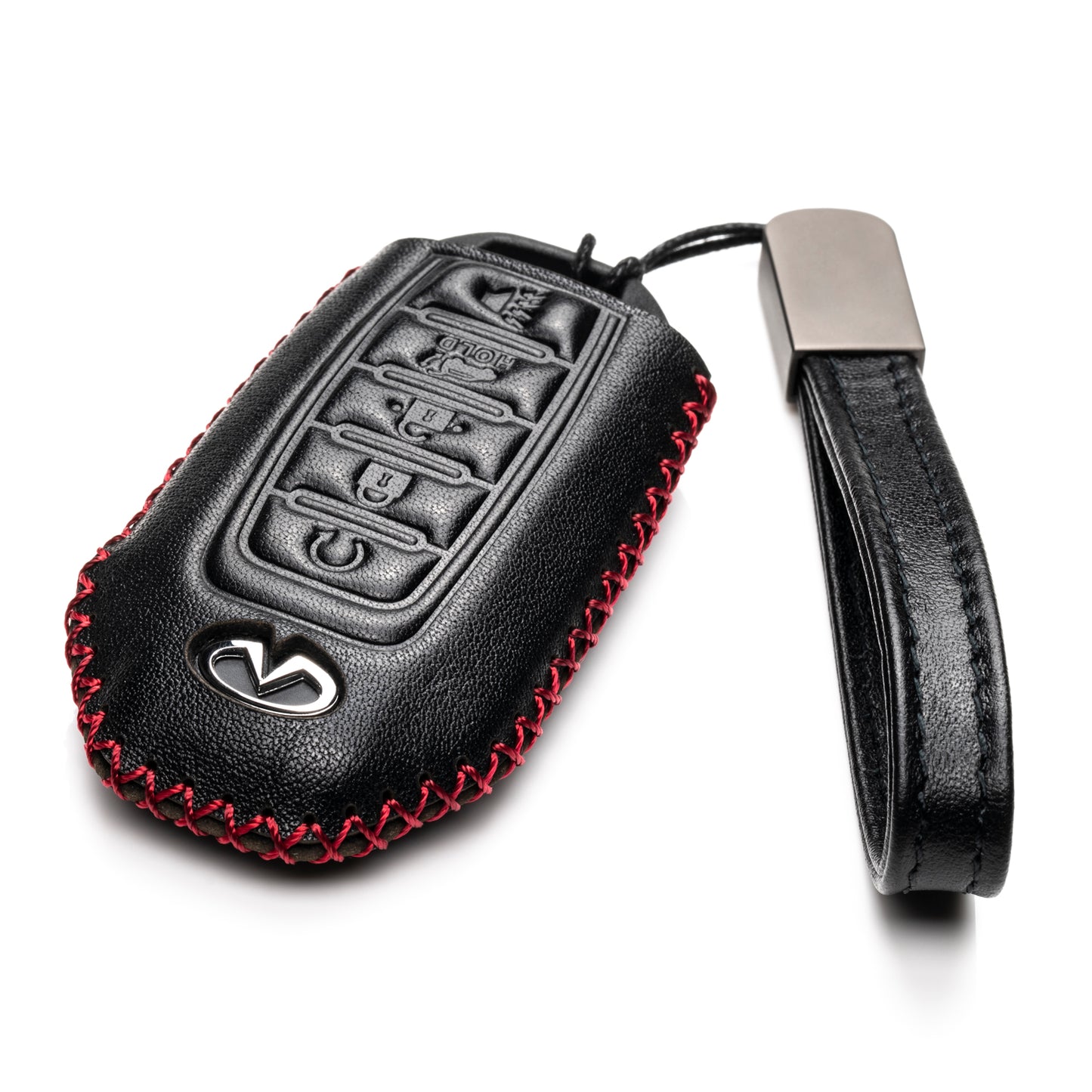 Vitodeco Leather Key Fob Case Compatible for 2018-2024 Infiniti QX60, QX50, 2022-2024 Infiniti Q50, Q60, 2023-2024 Infiniti QX55, 5-Button