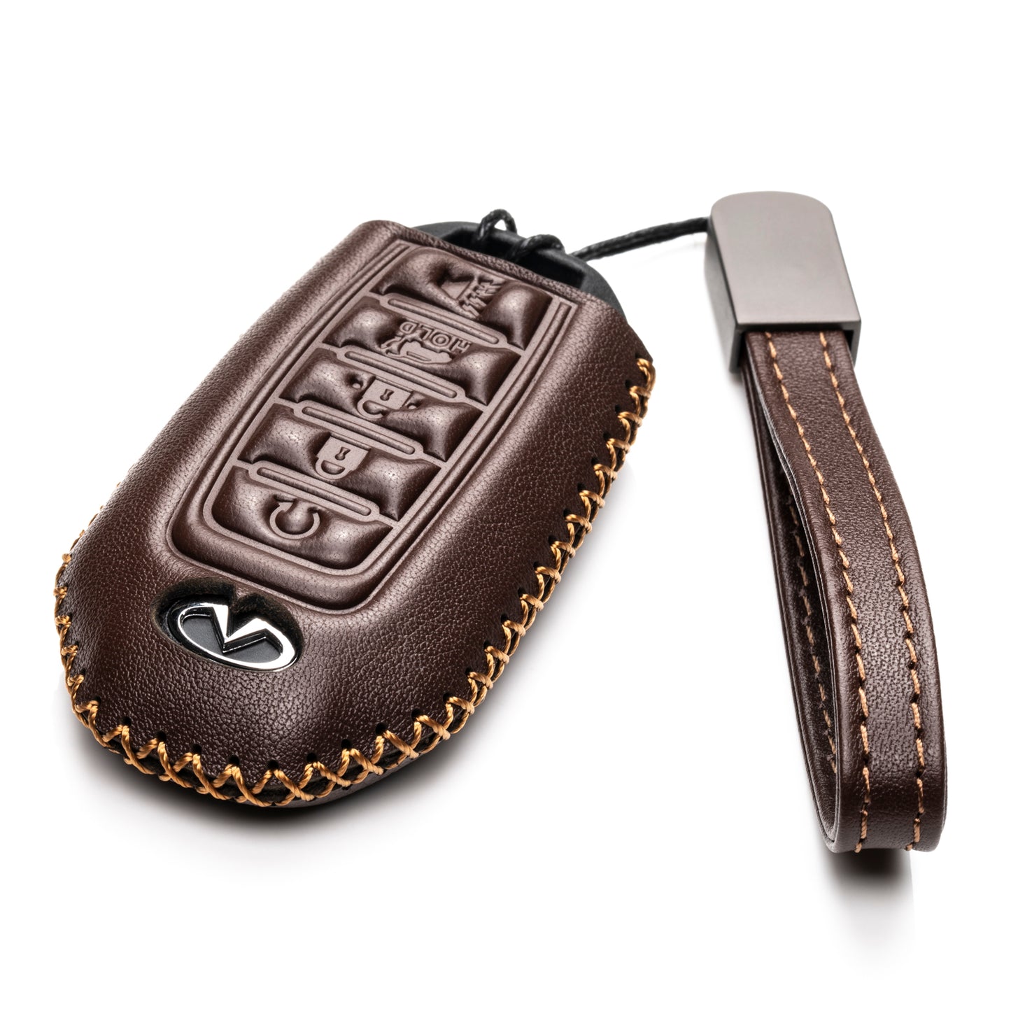 Vitodeco Leather Key Fob Case Compatible for 2018-2024 Infiniti QX60, QX50, 2022-2024 Infiniti Q50, Q60, 2023-2024 Infiniti QX55, 5-Button