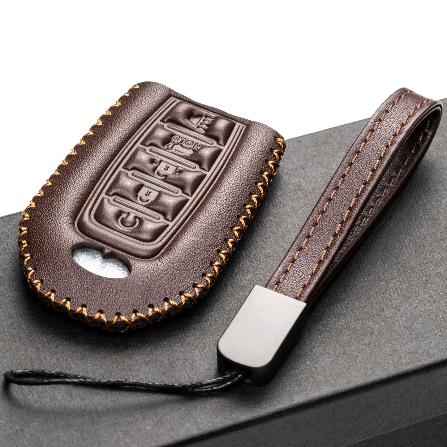 Vitodeco Leather Key Fob Case Compatible for 2018-2024 Infiniti QX60, QX50, 2022-2024 Infiniti Q50, Q60, 2023-2024 Infiniti QX55, 5-Button