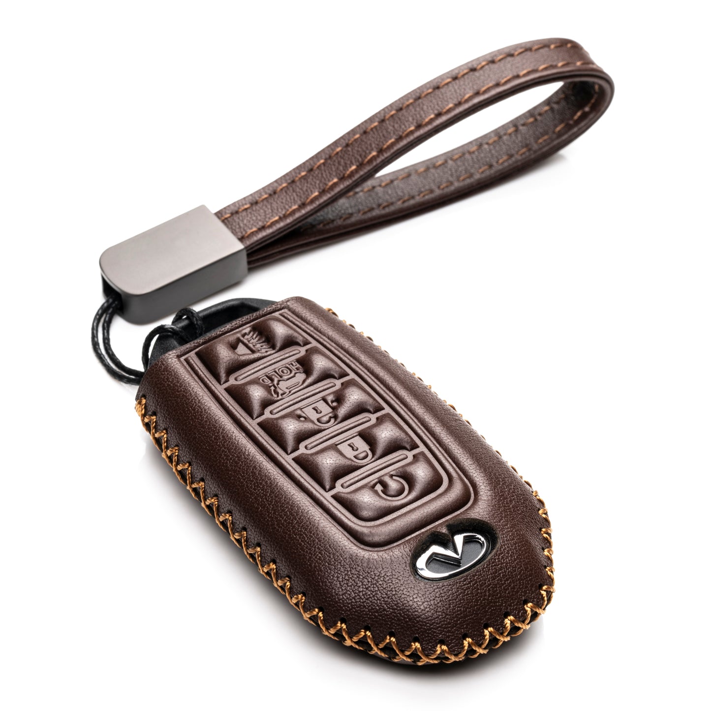 Vitodeco Leather Key Fob Case Compatible for 2018-2025 Infiniti QX60, QX50, 2022-2023 Infiniti Q50, Q60, 2023-2025 Infiniti QX55, 4-Button