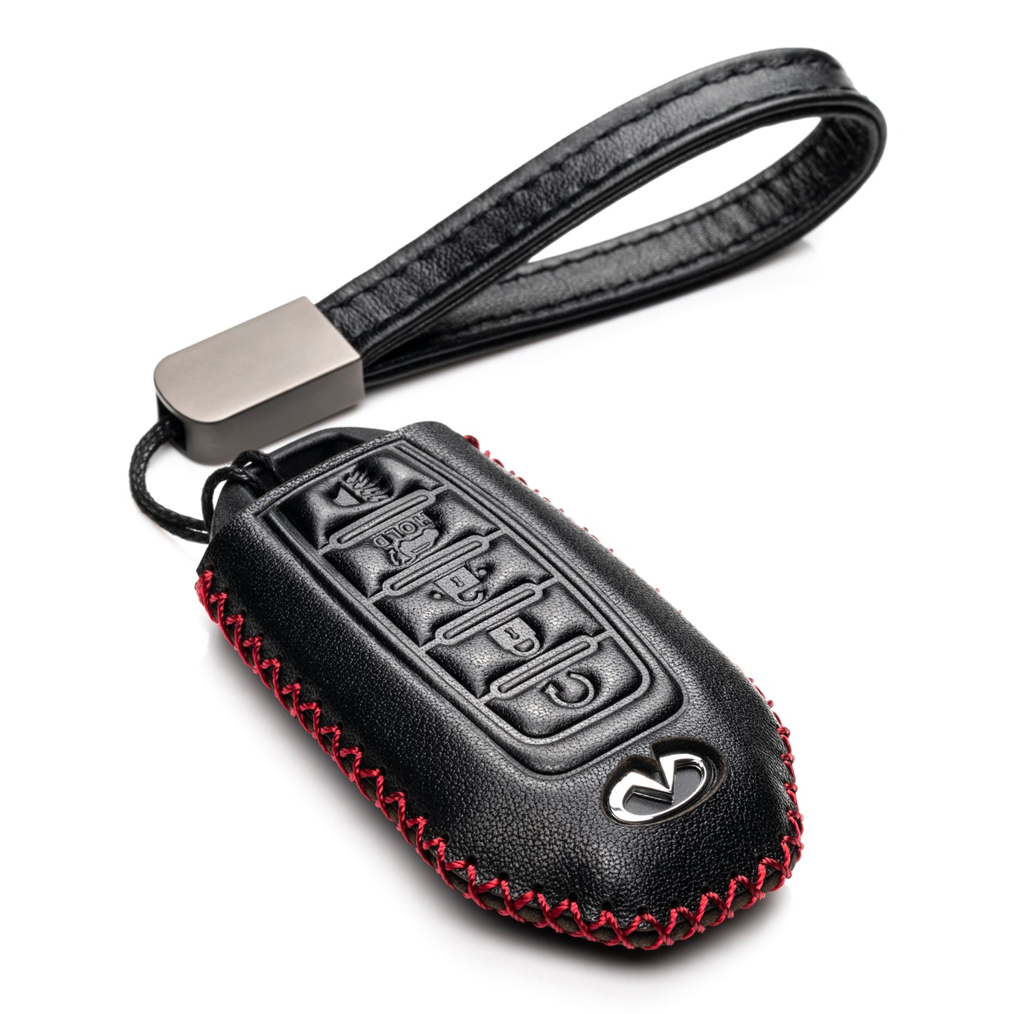 Vitodeco Leather Key Fob Case Compatible for 2018-2025 Infiniti QX60, QX50, 2022-2023 Infiniti Q50, Q60, 2023-2025 Infiniti QX55, 4-Button