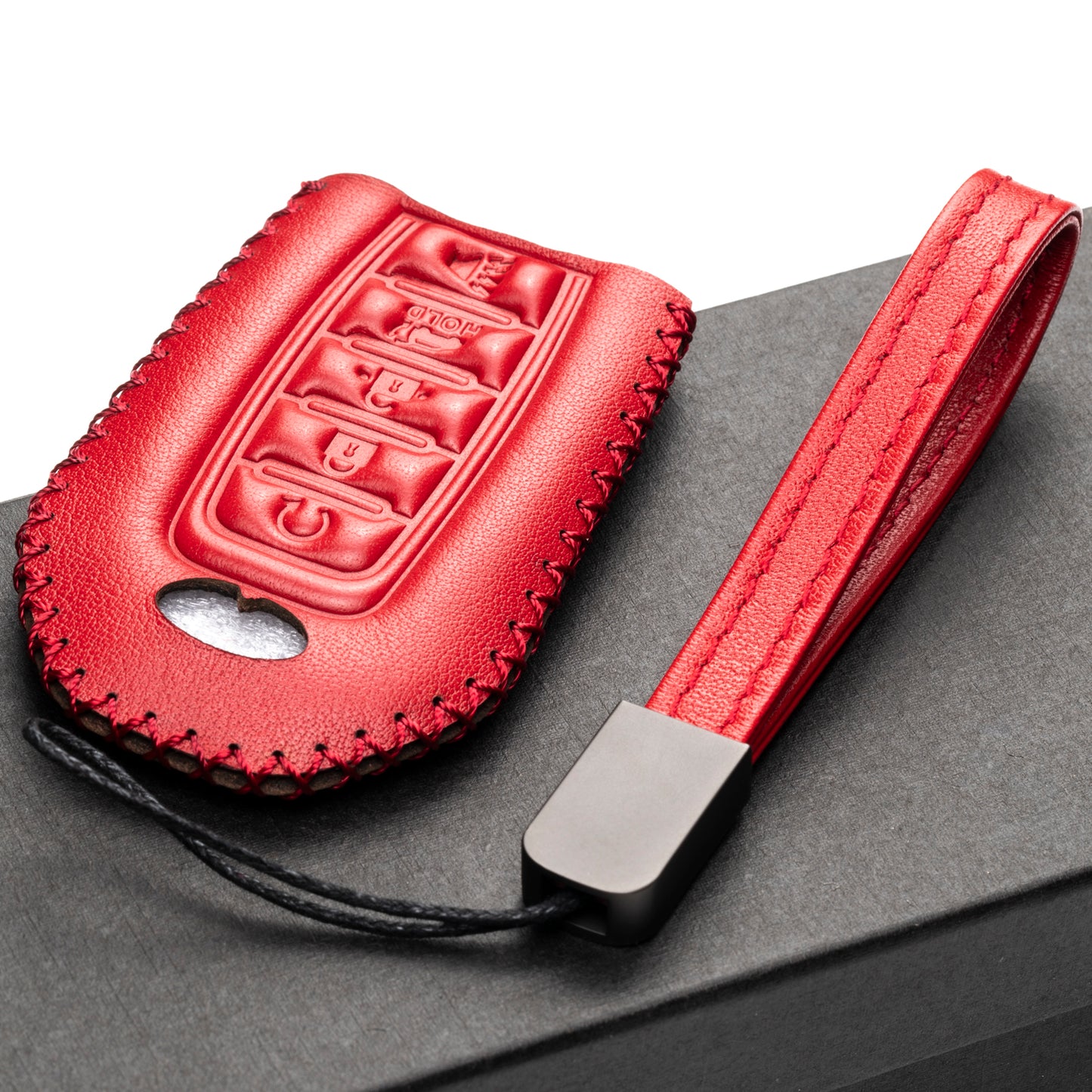 Vitodeco Leather Key Fob Case Compatible for 2018-2024 Infiniti QX60, QX50, 2022-2024 Infiniti Q50, Q60, 2023-2024 Infiniti QX55, 5-Button