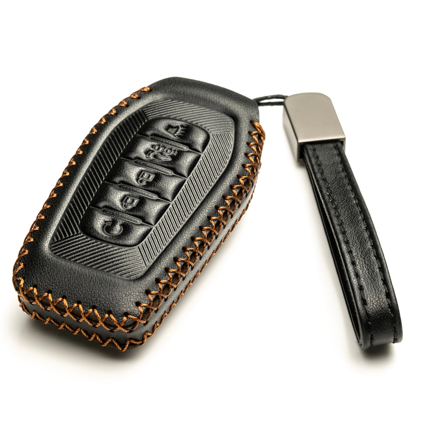 Vitodeco Leather Key Fob Cover Case Protector Compatible with Infiniti QX80, 5-Button