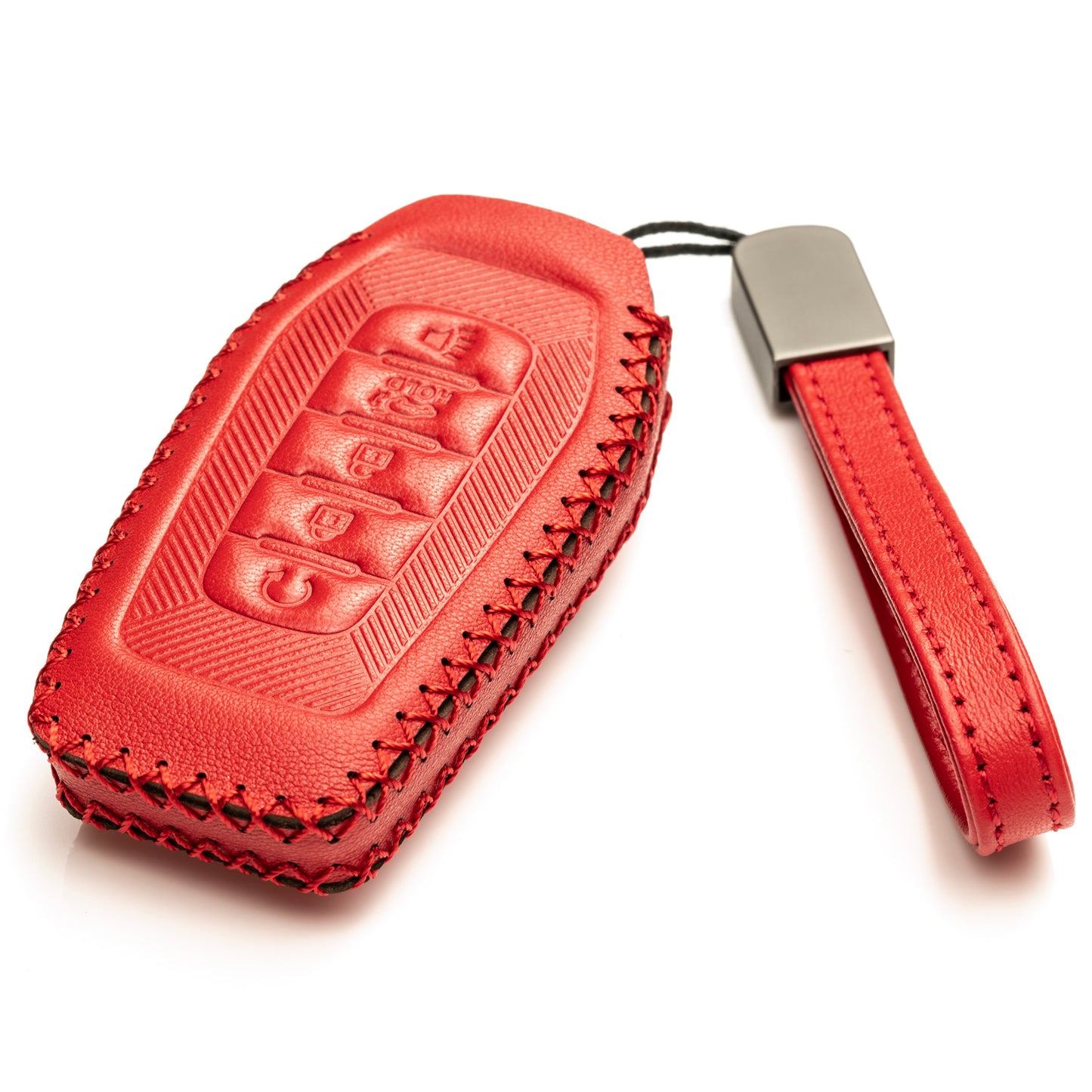Vitodeco Leather Key Fob Cover Case Protector Compatible with Infiniti QX80, 5-Button