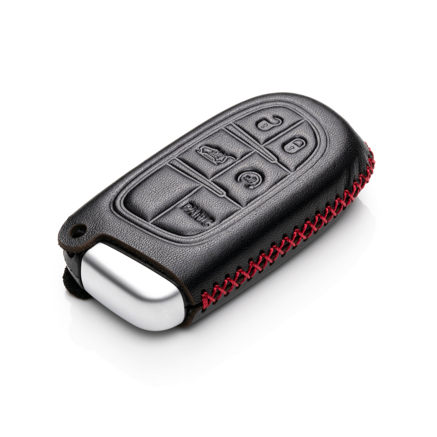 Vitodeco Leather Key Fob Case Compatible for 2014-2018 Jeep Cherokee, 2013-2017 Ram 1500, 2500, 3500, 5-Button