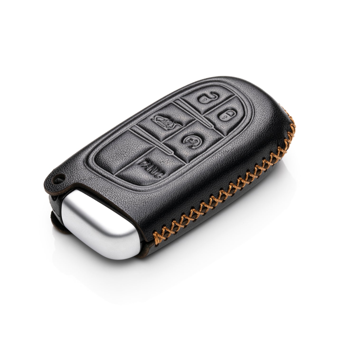 Vitodeco Leather Key Fob Case Compatible for 2014-2018 Jeep Cherokee, 2013-2017 Ram 1500, 2500, 3500, 5-Button