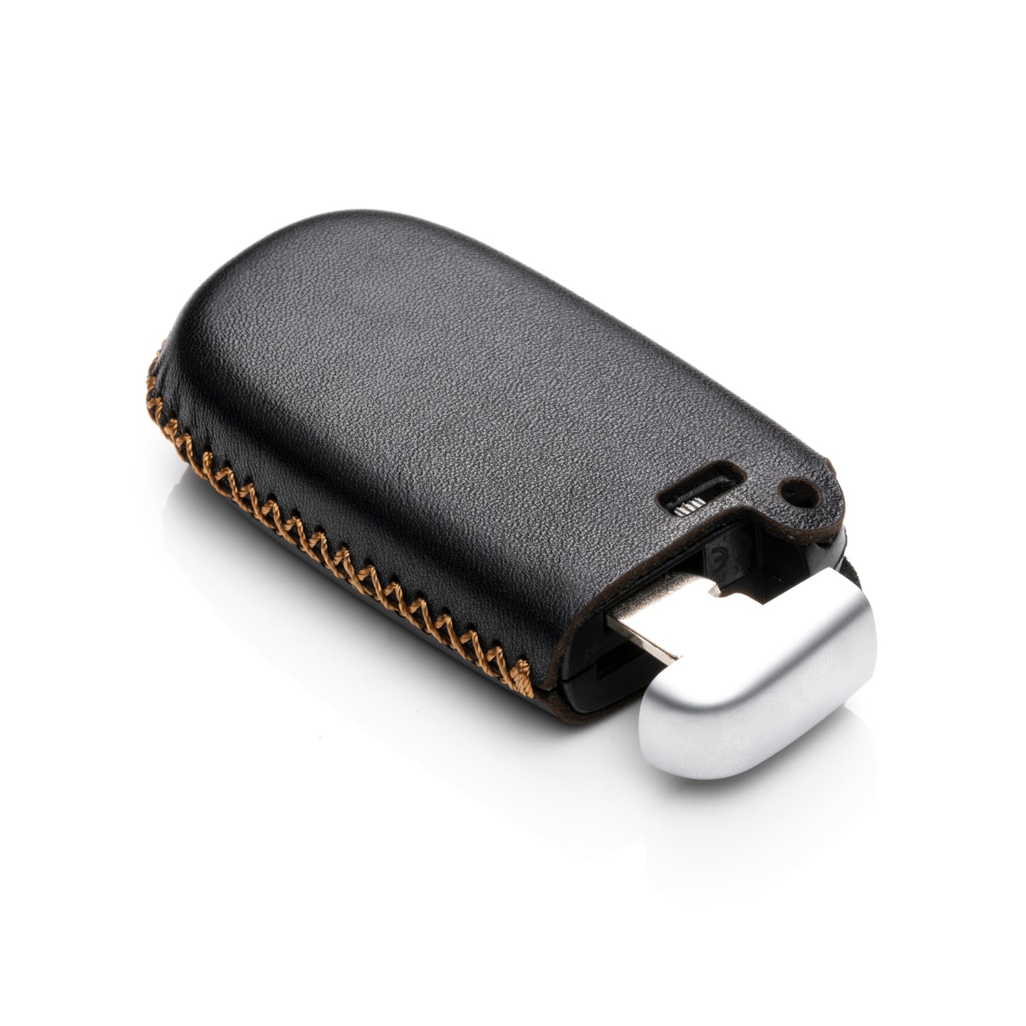 Vitodeco Leather Key Fob Case Compatible for 2014-2018 Jeep Cherokee, 2013-2017 Ram 1500, 2500, 3500, 5-Button