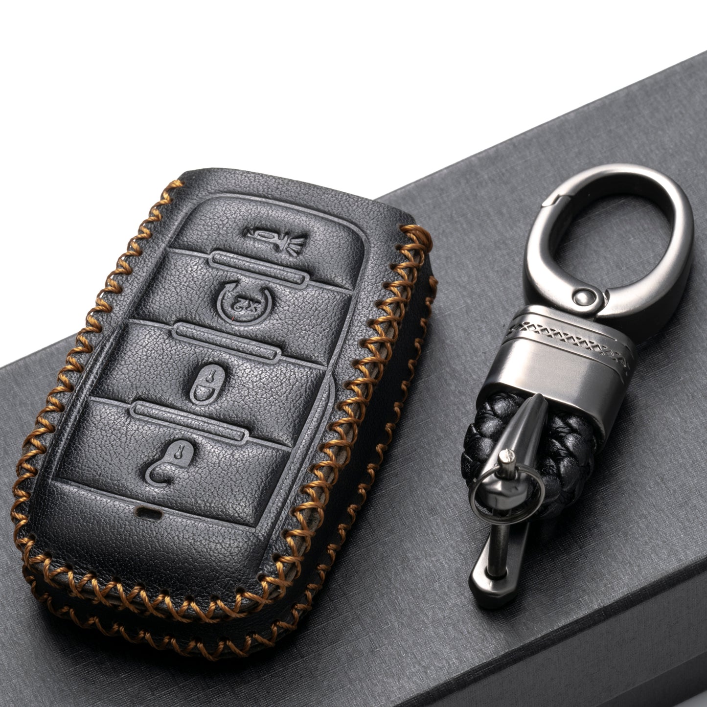 Vitodeco Leather Key Fob Case Compatible for RAM 2019-2025, 4-Button