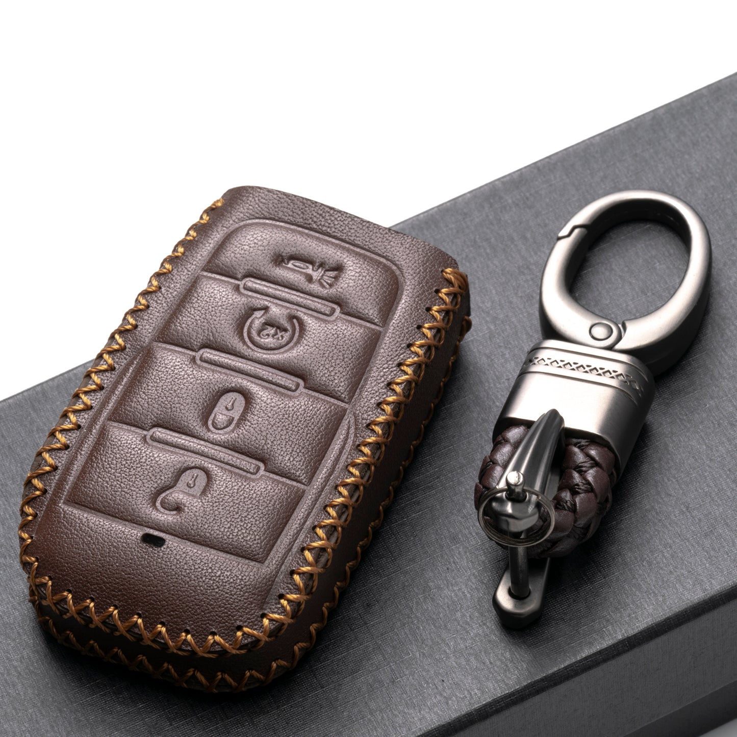 Vitodeco Leather Key Fob Case Compatible for RAM 2019-2025, 4-Button