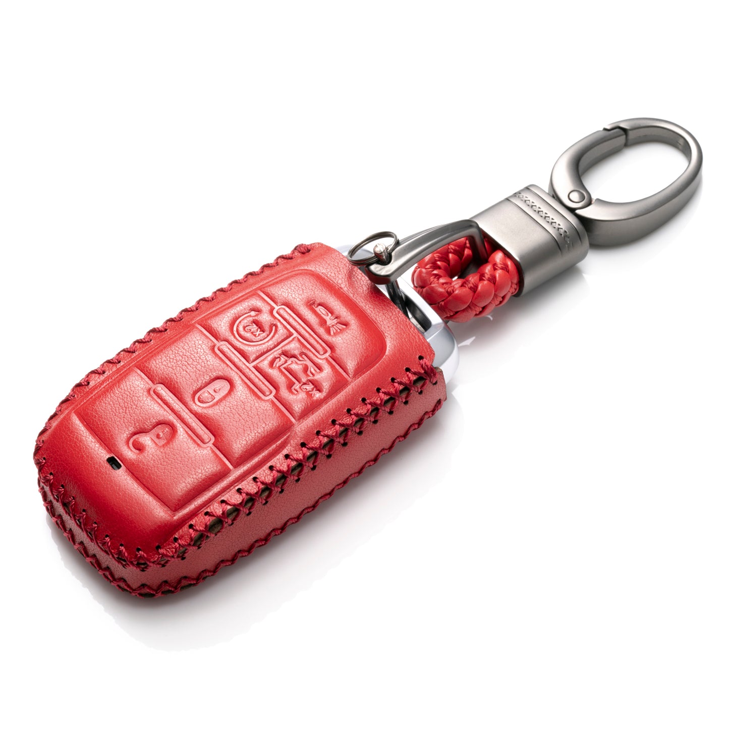 Vitodeco Genuine Leather Smart Key Fob Case Cover Protector Compatible with RAM 1500, RAM 2500, RAM 3500 2019 - 2026 (5-Button with Tailgate, Black)