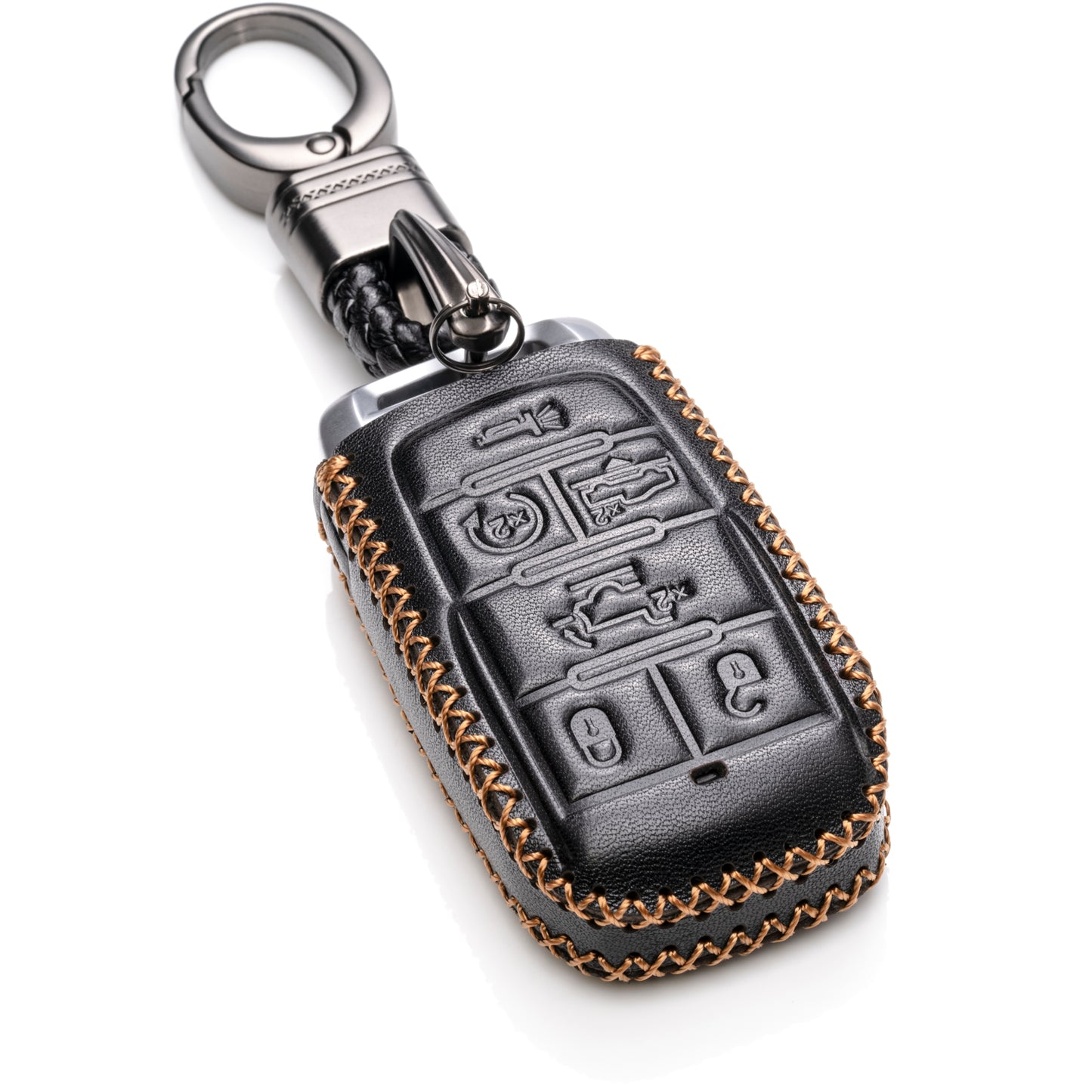 Vitodeco Leather Key Fob Case Compatible for RAM 1500, RAM 2500, RAM 3500 2019-2025, 6-Button