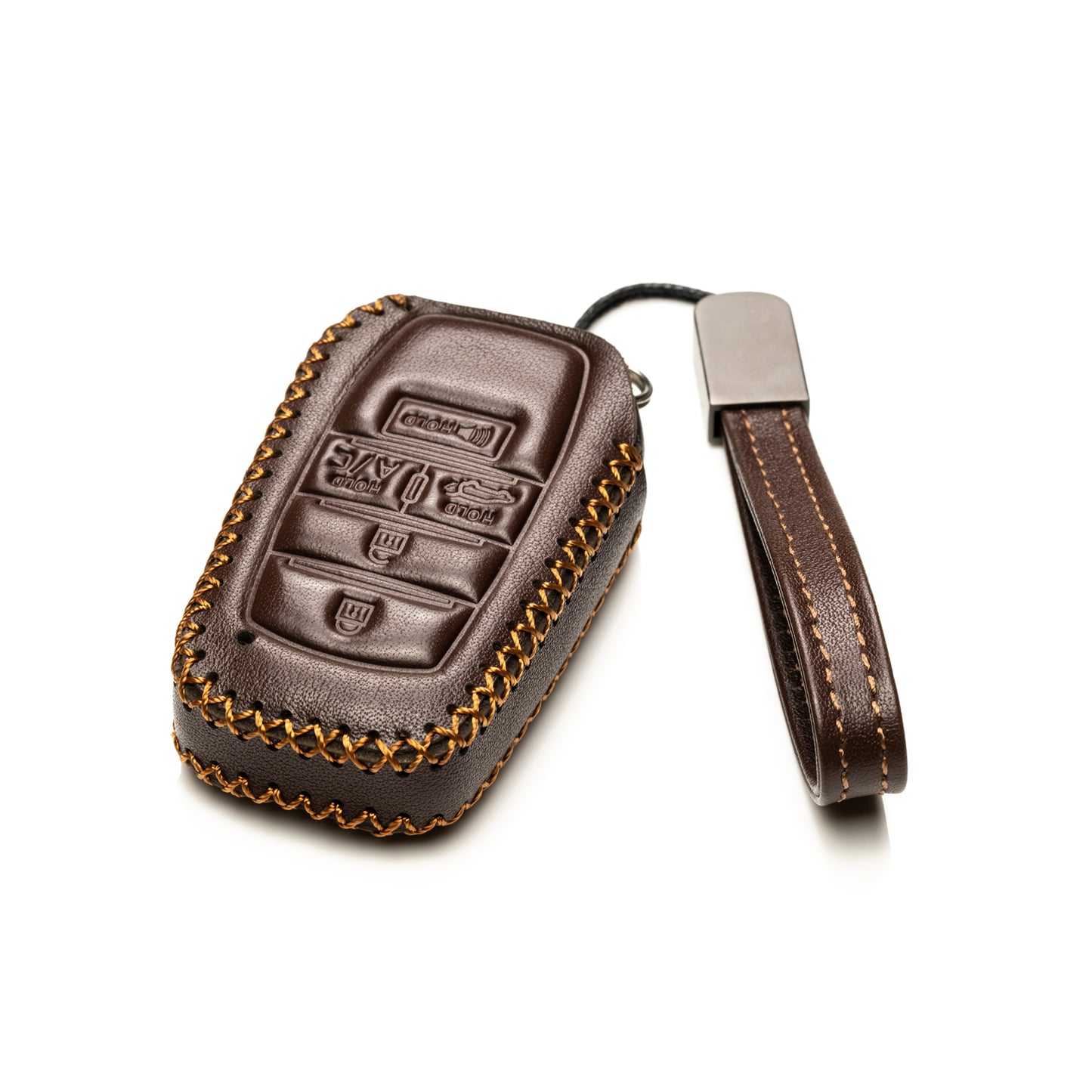 Vitodeco Leather Key Fob Case Compatible for Toyota Rav4 Prime 2025, 5-Button