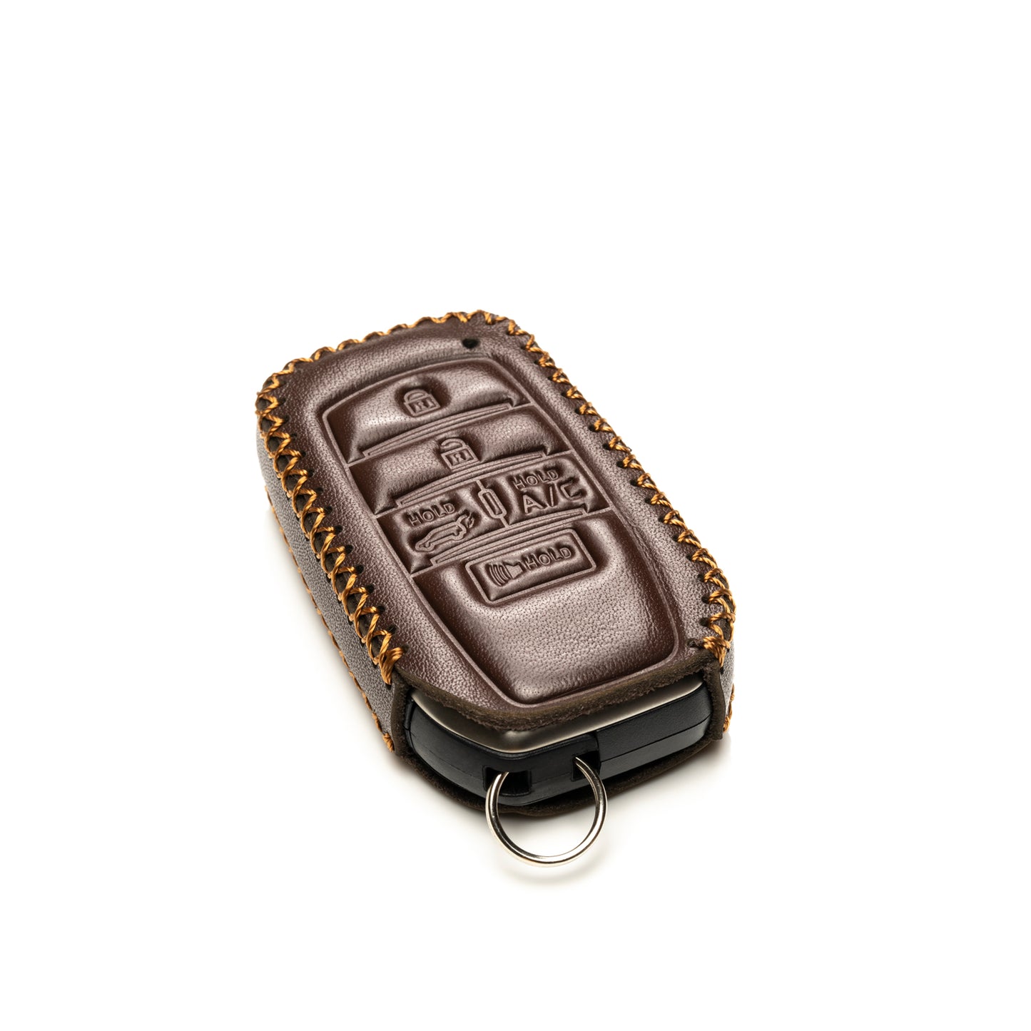 Vitodeco Leather Key Fob Case Compatible for Toyota Rav4 Prime 2025, 5-Button