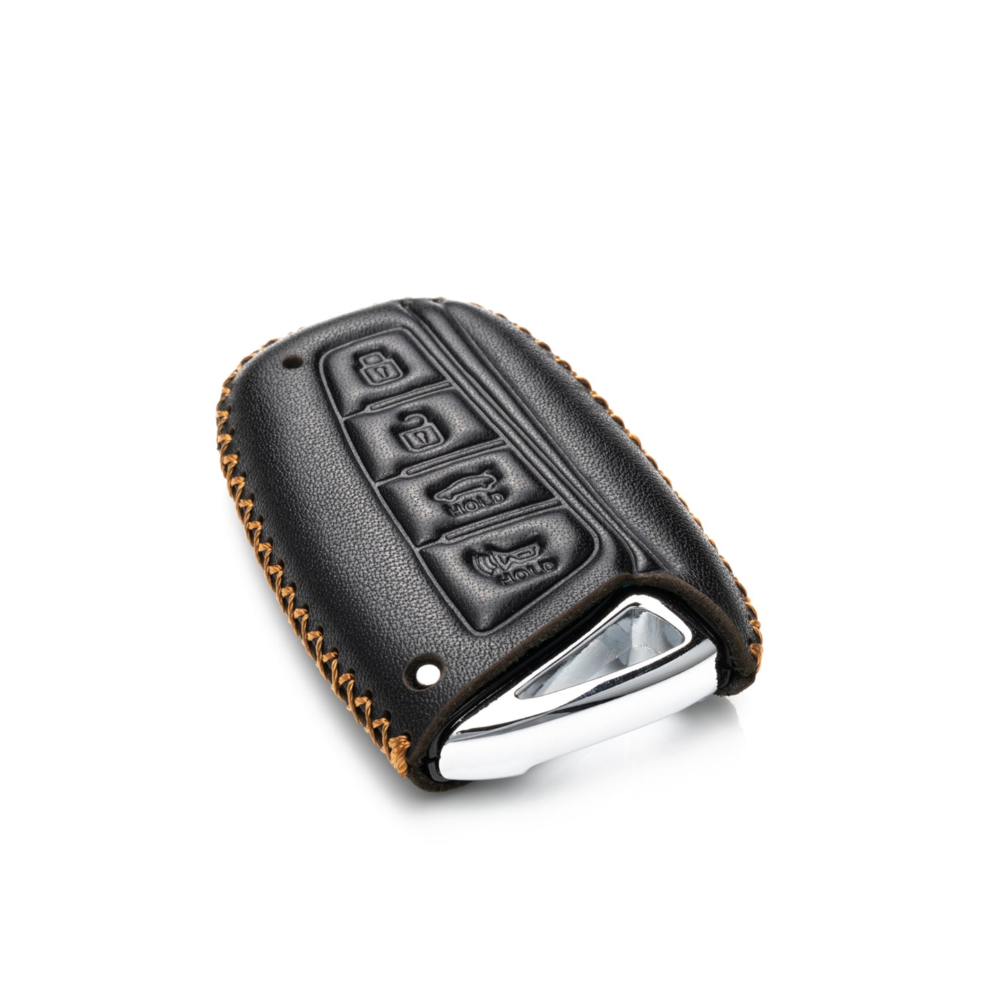 Vitodeco Leather Key Fob Case Compatible for 2013-2017 Hyundai Santa FE, 4-Button