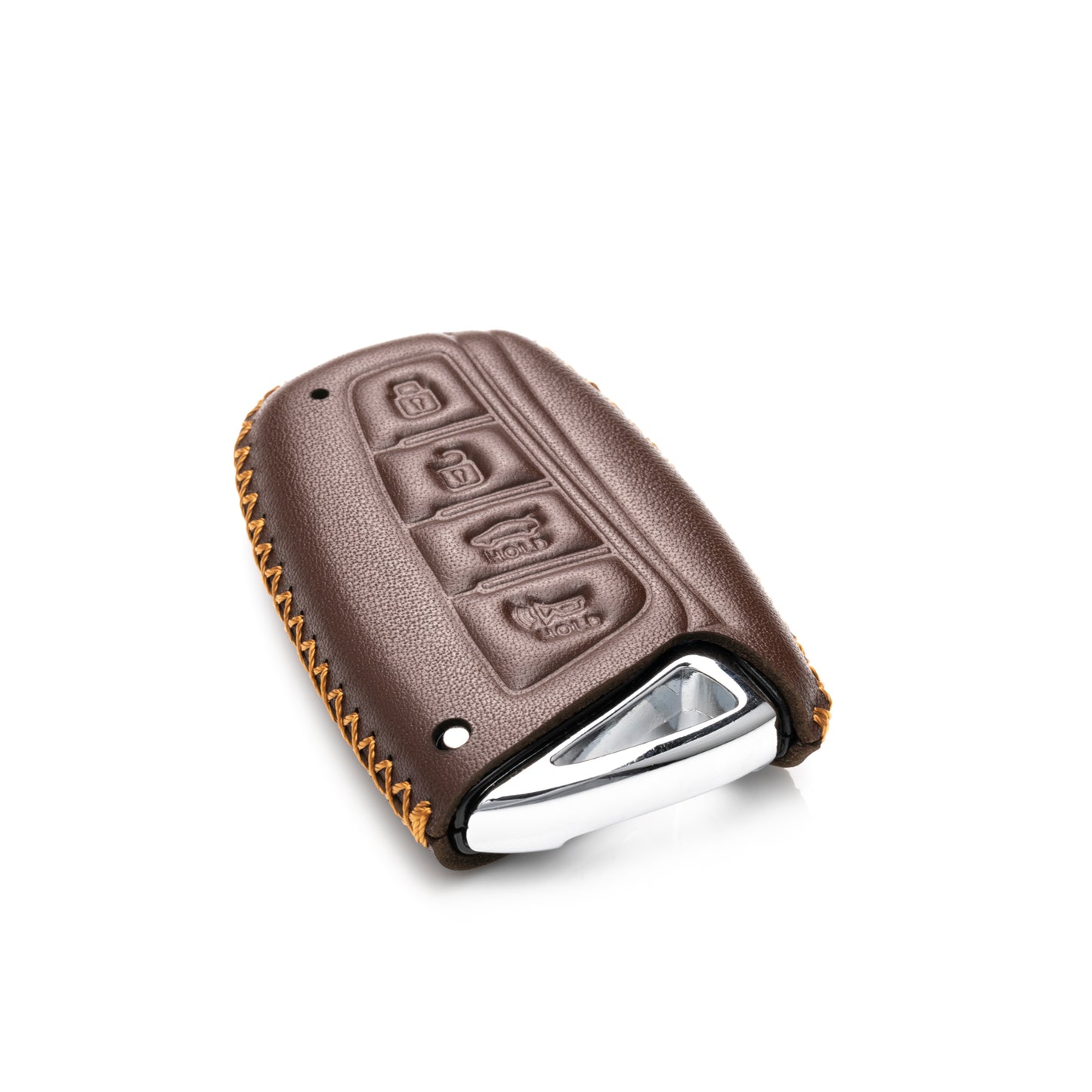 Vitodeco Leather Key Fob Case Compatible for 2013-2017 Hyundai Santa FE, 4-Button