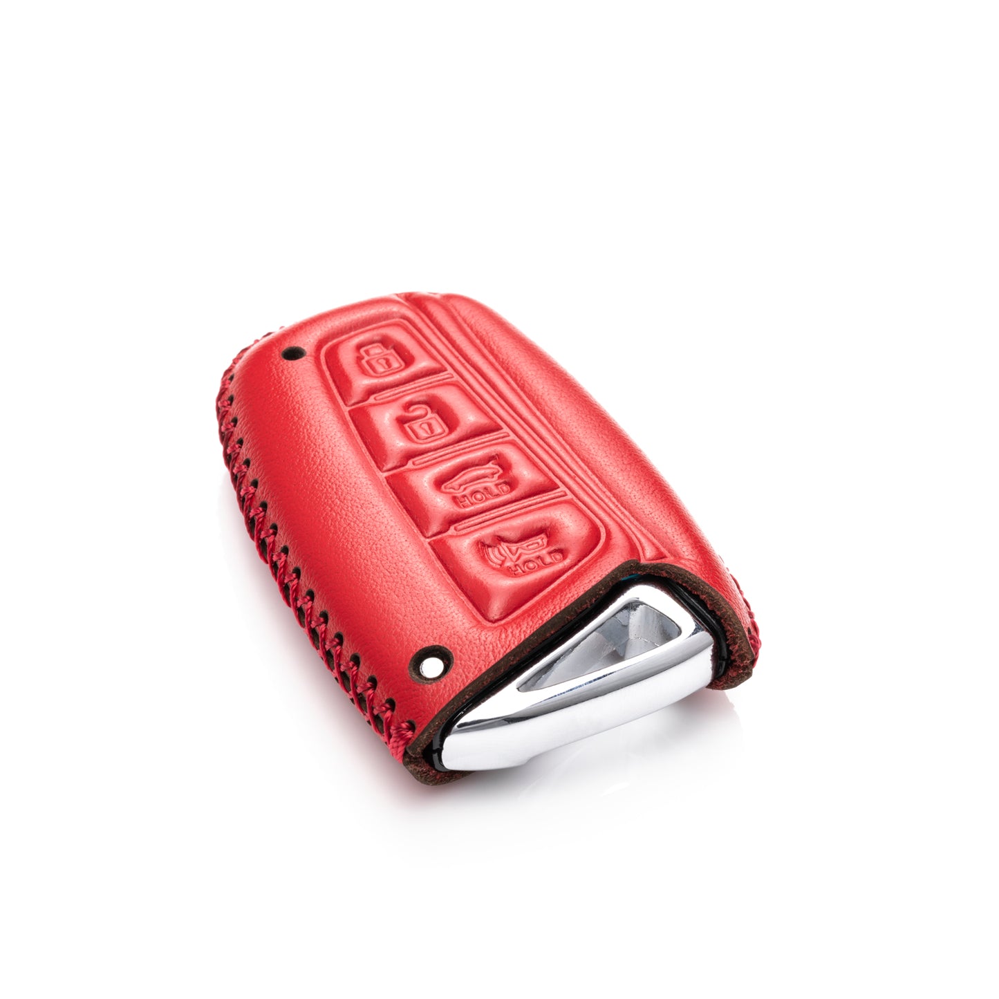 Vitodeco Leather Key Fob Case Compatible for 2013-2017 Hyundai Santa FE, 4-Button