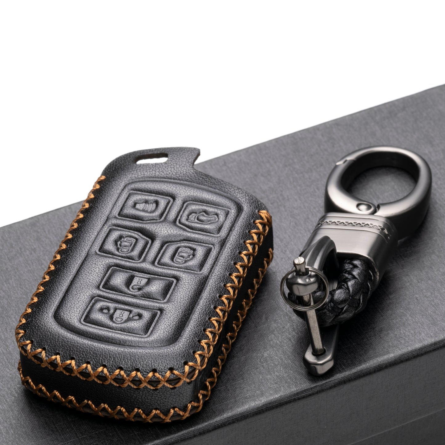 Vitodeco Leather Key Fob Case Compatible for Toyota Sienna 2011-2020, 6-Button