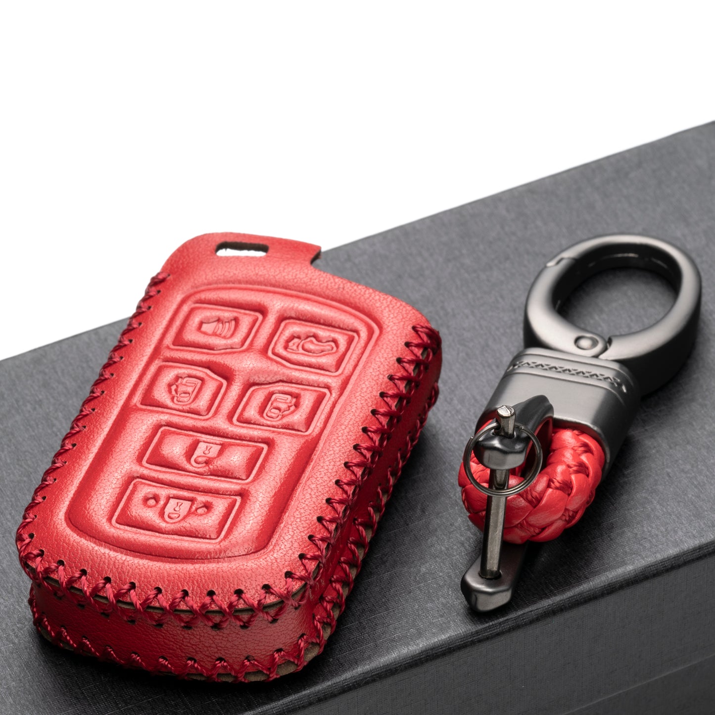 Vitodeco Leather Key Fob Case Compatible for Toyota Sienna 2011-2020, 6-Button