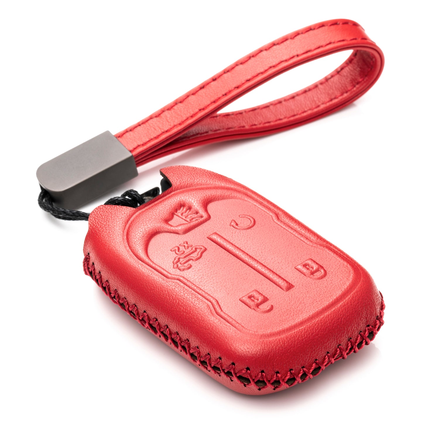 Vitodeco Leather Key Fob Case Compatible for Chevrolet Silverado 1500, 2500, 3500 2019-2023, GMC Sierra 2019-2023, 4-Button