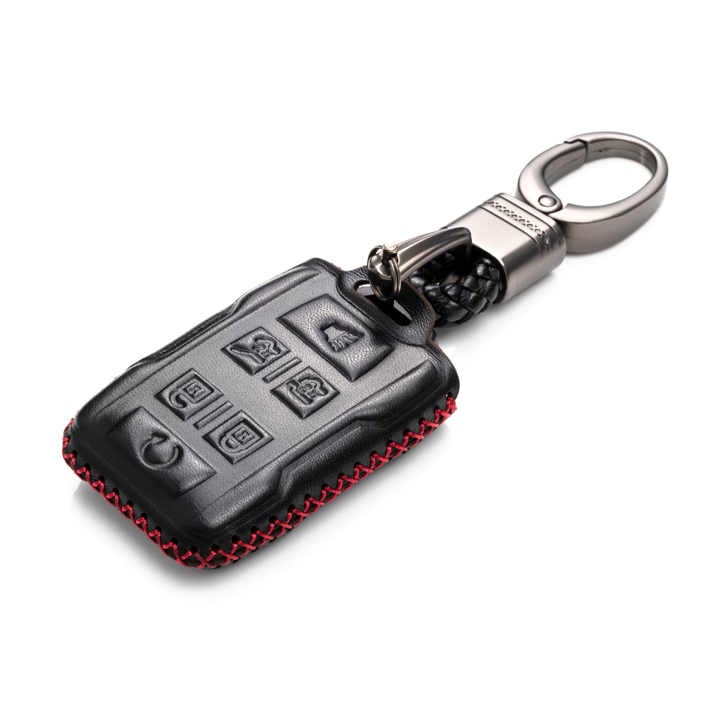 Vitodeco Leather Key Fob Case Compatible for 2015-2019 GMC Yukon, 2015-2019 Chevrolet Tahoe, Suburban, 6-Button
