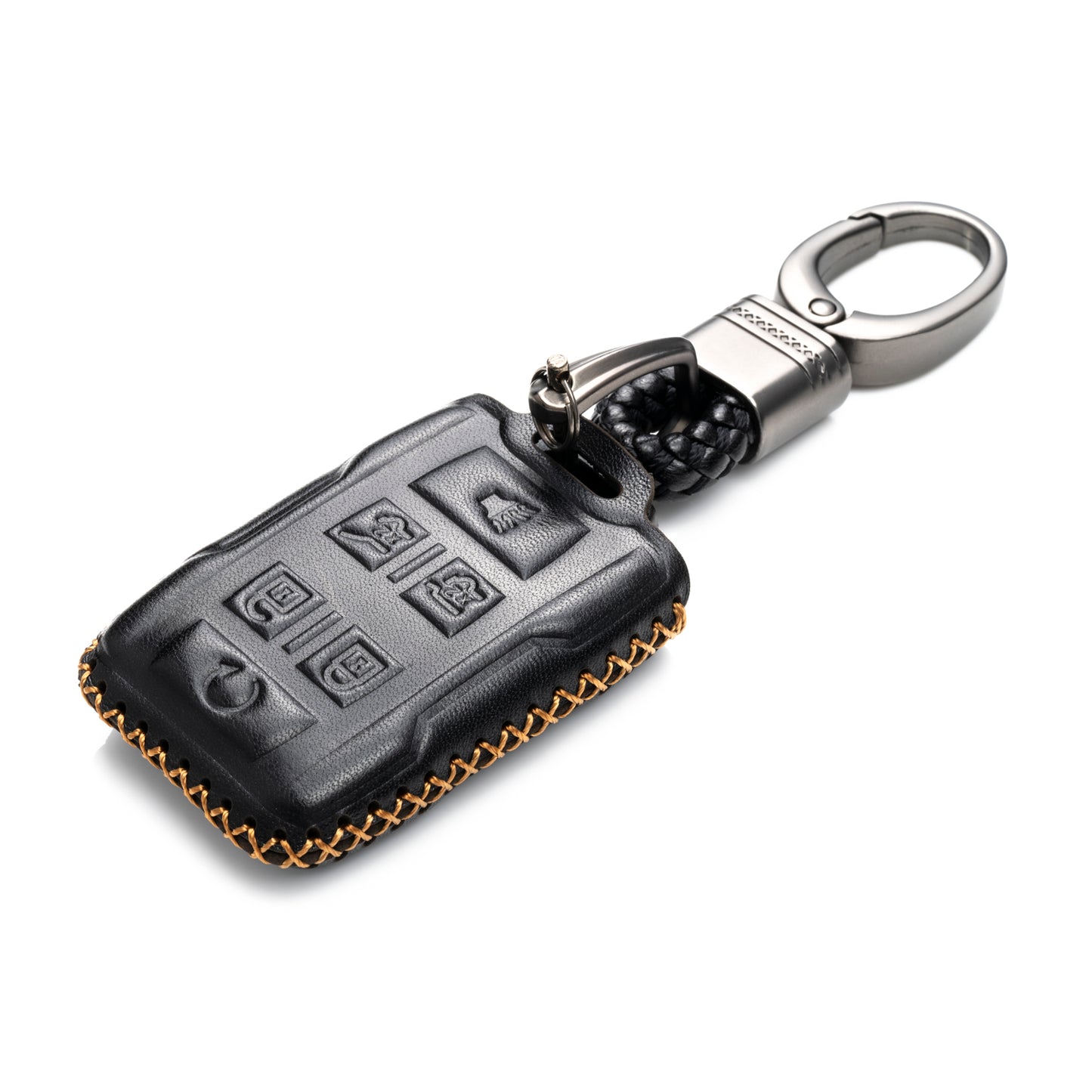 Vitodeco Leather Key Fob Case Compatible for 2015-2019 GMC Yukon, 2015-2019 Chevrolet Tahoe, Suburban, 6-Button