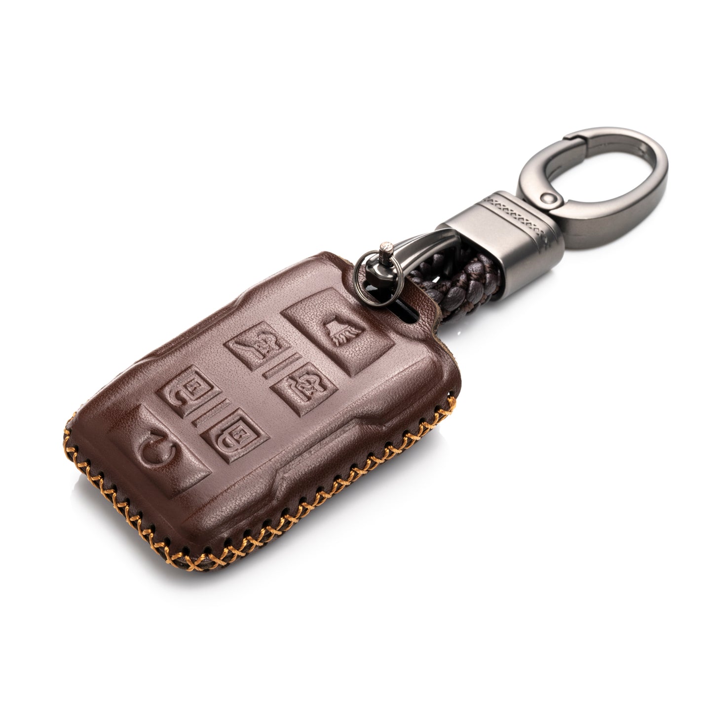 Vitodeco Leather Key Fob Case Compatible for 2015-2019 GMC Yukon, 2015-2019 Chevrolet Tahoe, Suburban, 6-Button