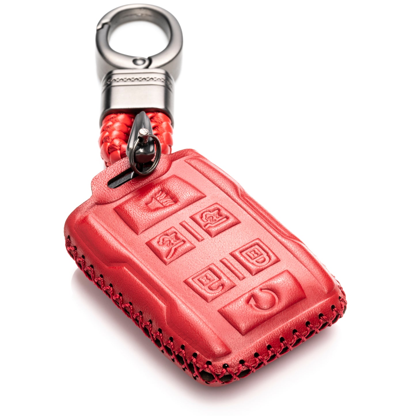 Vitodeco Leather Key Fob Case Compatible for 2015-2019 GMC Yukon, 2015-2019 Chevrolet Tahoe, Suburban, 6-Button