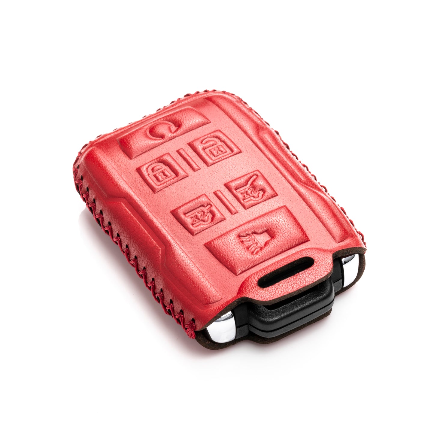 Vitodeco Leather Key Fob Case Compatible for 2015-2019 GMC Yukon, 2015-2019 Chevrolet Tahoe, Suburban, 6-Button