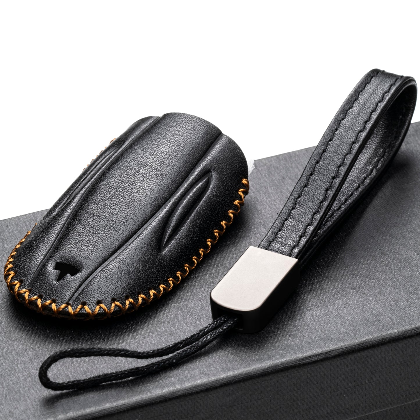 Vitodeco Leather Key Fob Case Compatible for Tesla Model S, Model 3, Model Y