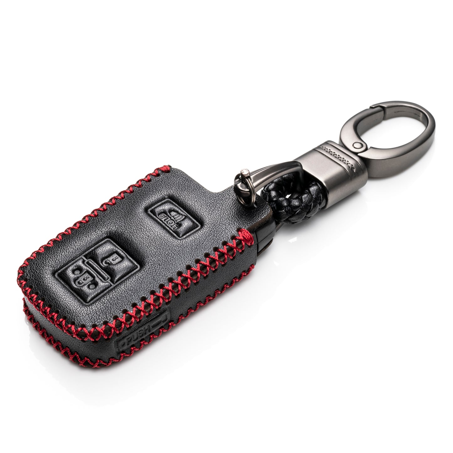 Vitodeco Leather Key Case Compatible for Toyota Corolla, Camry, Avalon, Rav 4, Highlander, 3-Button