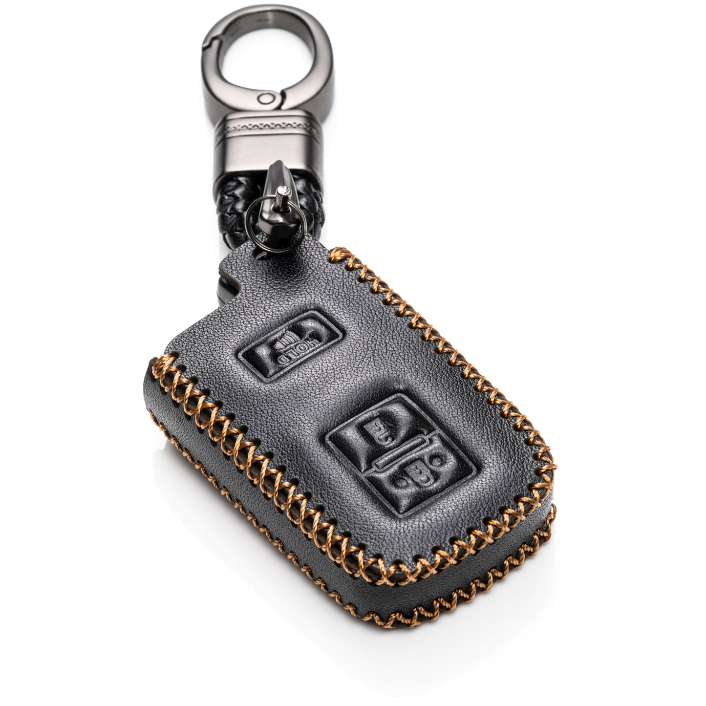 Vitodeco Leather Key Case Compatible for Toyota Corolla, Camry, Avalon, Rav 4, Highlander, 3-Button