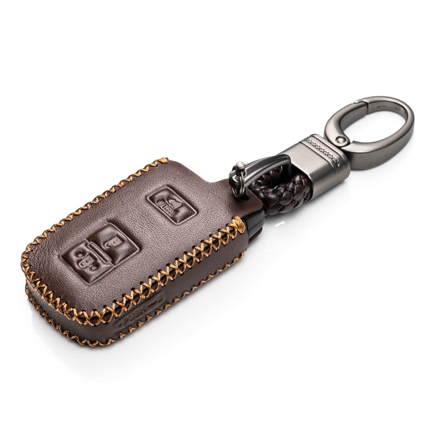 Vitodeco Leather Key Case Compatible for Toyota Corolla, Camry, Avalon, Rav 4, Highlander, 3-Button