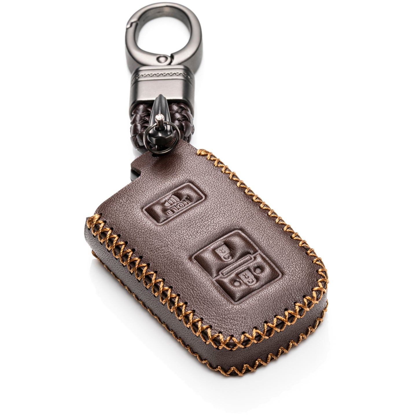 Vitodeco Leather Key Case Compatible for Toyota Corolla, Camry, Avalon, Rav 4, Highlander, 3-Button