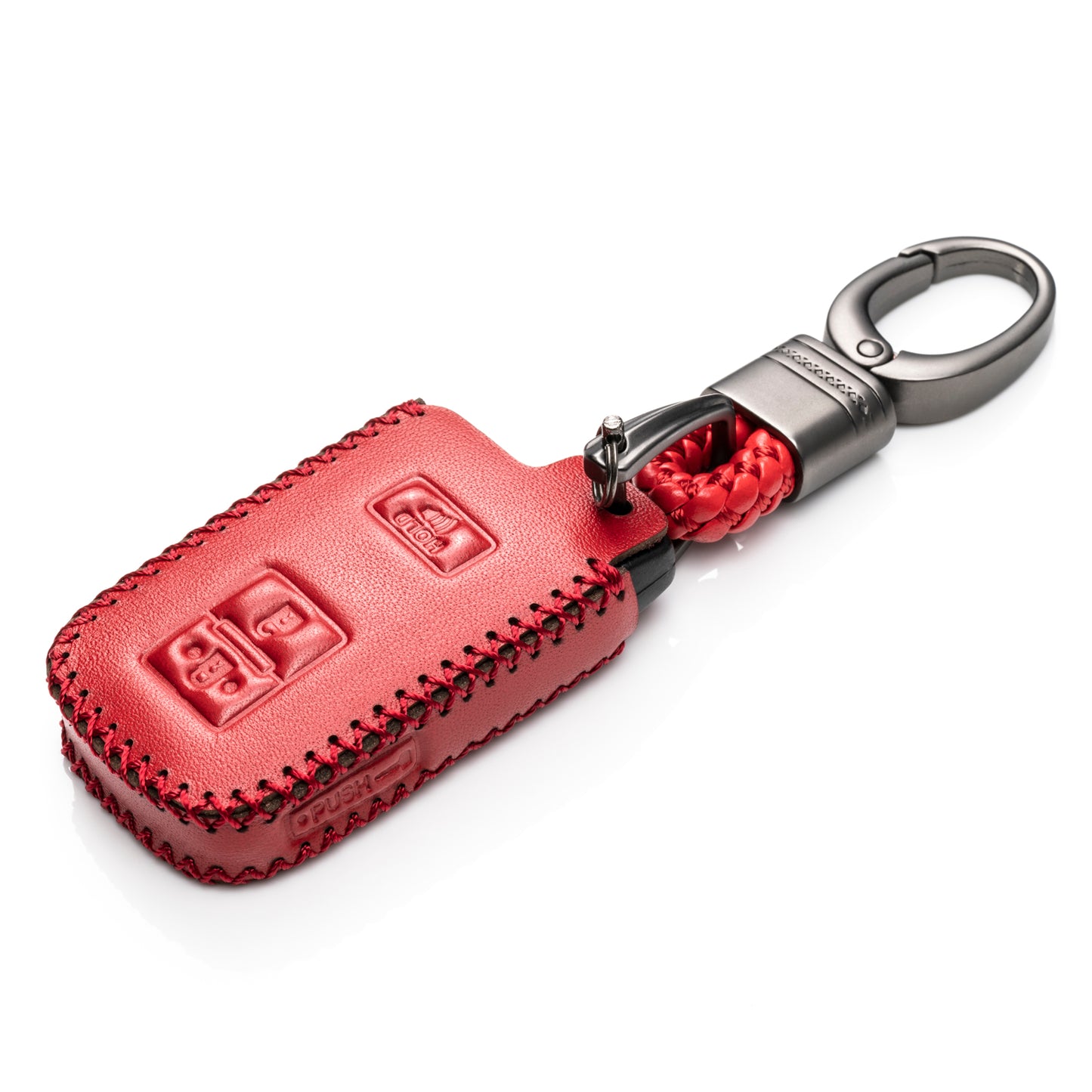 Vitodeco Leather Key Case Compatible for Toyota Corolla, Camry, Avalon, Rav 4, Highlander, 3-Button