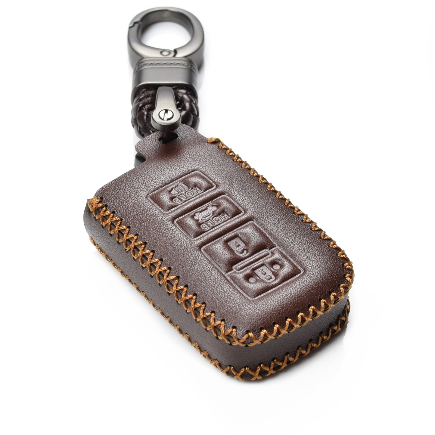 Vitodeco Leather Key Case Compatible for Toyota Corolla, Camry, Avalon, Rav 4, Highlander, 4-Button