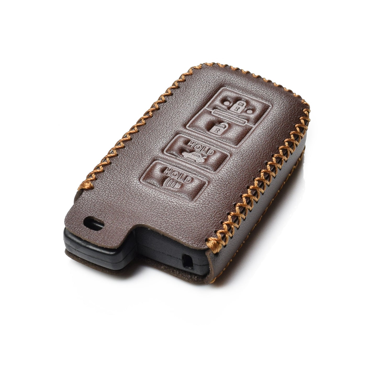 Vitodeco Leather Key Case Compatible for Toyota Corolla, Camry, Avalon, Rav 4, Highlander, 4-Button