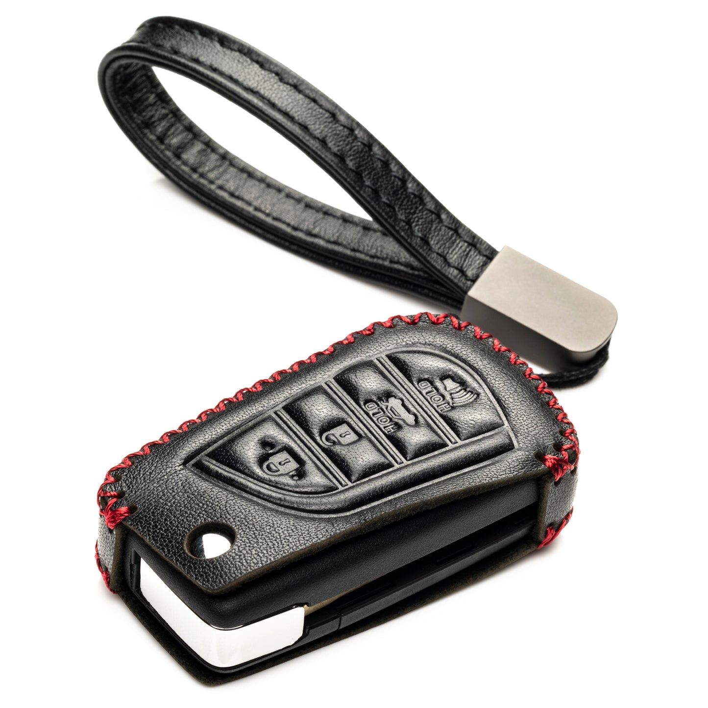 Vitodeco Leather Key Fob Case Compatible for 2018-2021 Toyota Camry, Corolla, 4-Button
