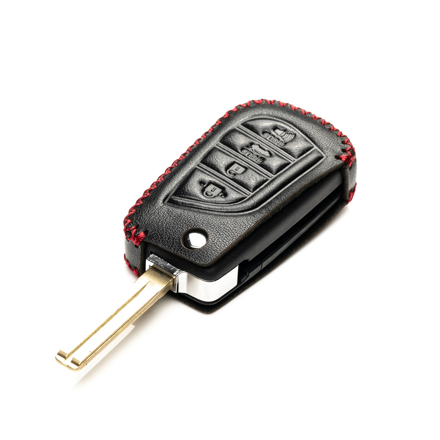 Vitodeco Leather Key Fob Case Compatible for 2018-2021 Toyota Camry, Corolla, 4-Button