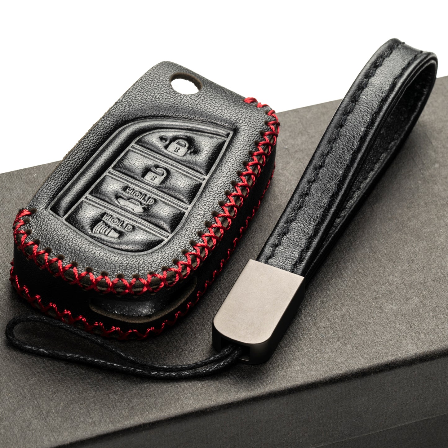 Vitodeco Leather Key Fob Case Compatible for 2018-2021 Toyota Camry, Corolla, 4-Button