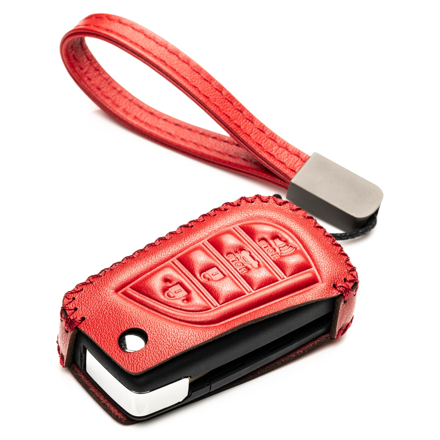 Vitodeco Leather Key Fob Case Compatible for 2018-2021 Toyota Camry, Corolla, 4-Button