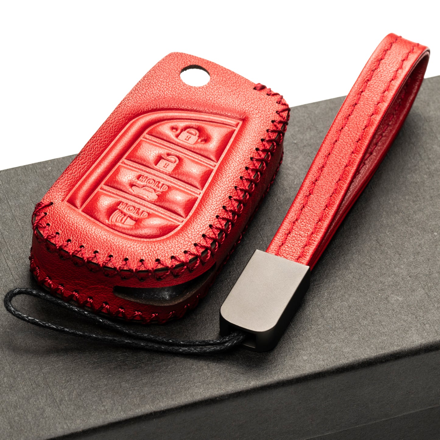 Vitodeco Leather Key Fob Case Compatible for 2018-2021 Toyota Camry, Corolla, 4-Button