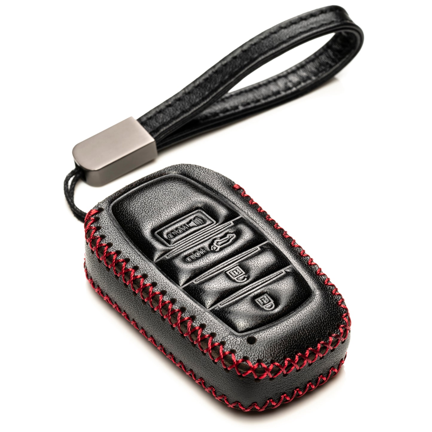 Vitodeco Genuine Leather Smart Key Fob Case Compatible with Land Cruiser, 4Runner, Highlander, RAV4, Camry, Grand Highlander, Sequoia, Venza 2019 - 2025, 4-Button