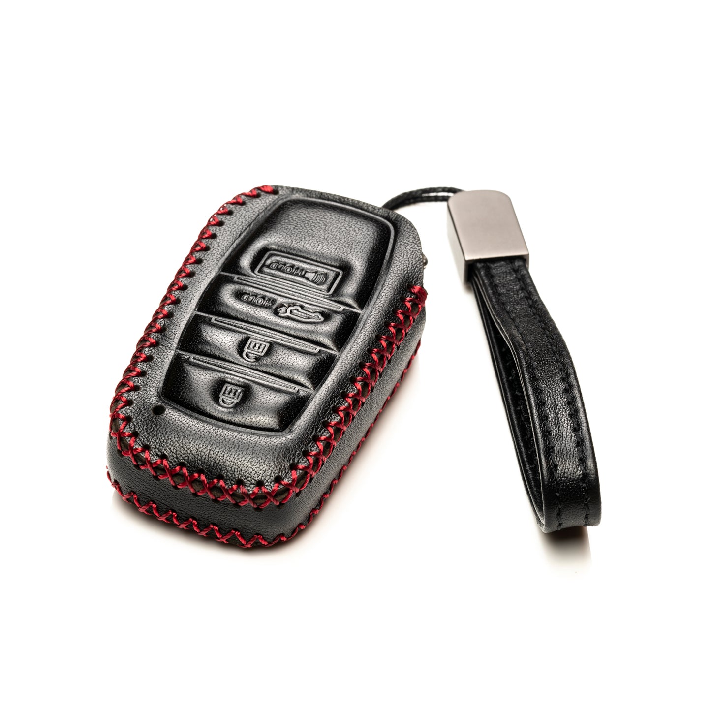 Vitodeco Genuine Leather Smart Key Fob Case Compatible with Land Cruiser, 4Runner, Highlander, RAV4, Camry, Grand Highlander, Sequoia, Venza 2019 - 2025, 4-Button